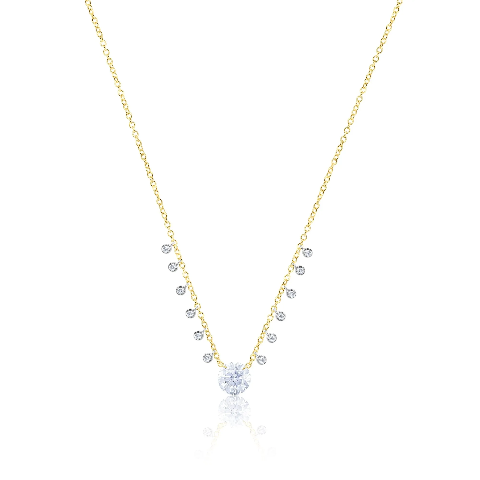 Yellow Gold Diamond Bezel Necklace sold by Meira T