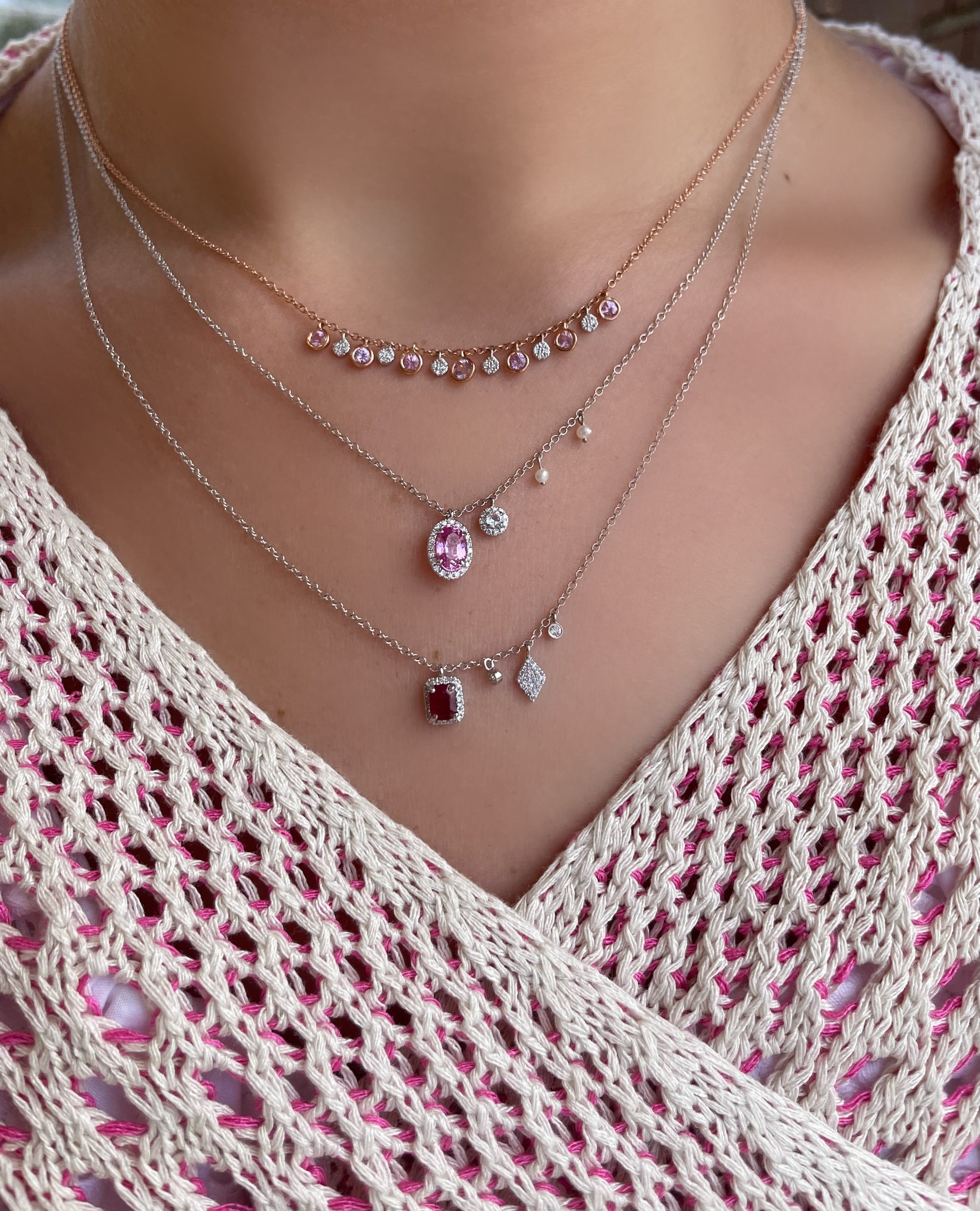 White Gold Ruby Necklace sold by Meira T product image thumbnail 2