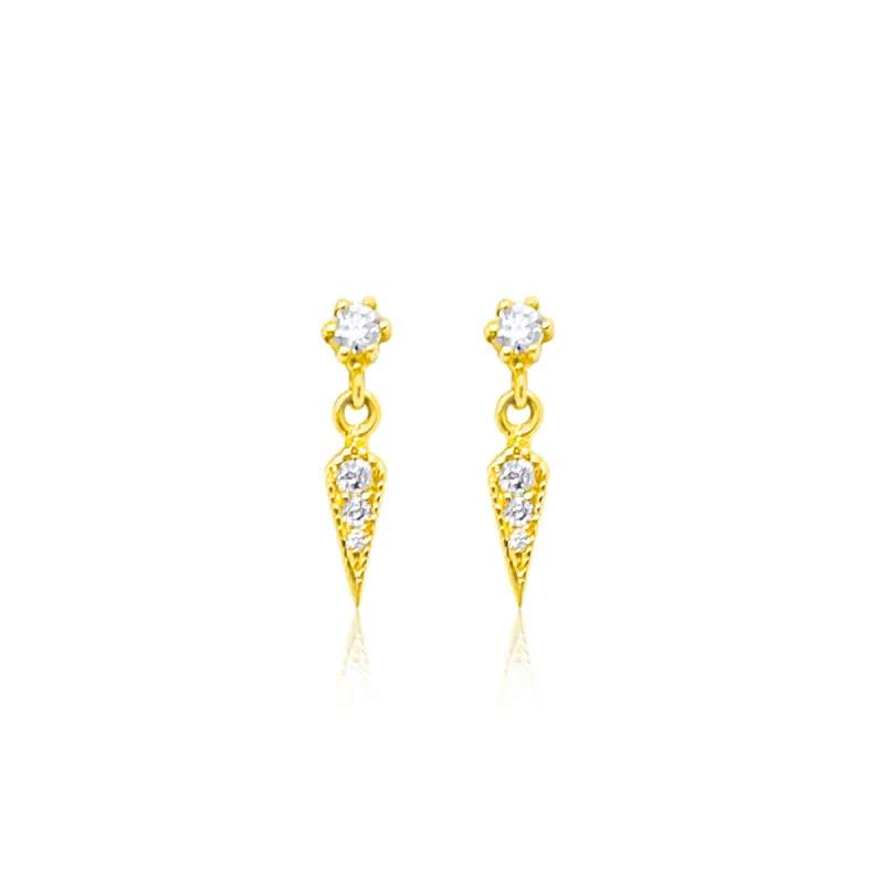 14kt Yellow Gold Spike Earrings sold by Meira T