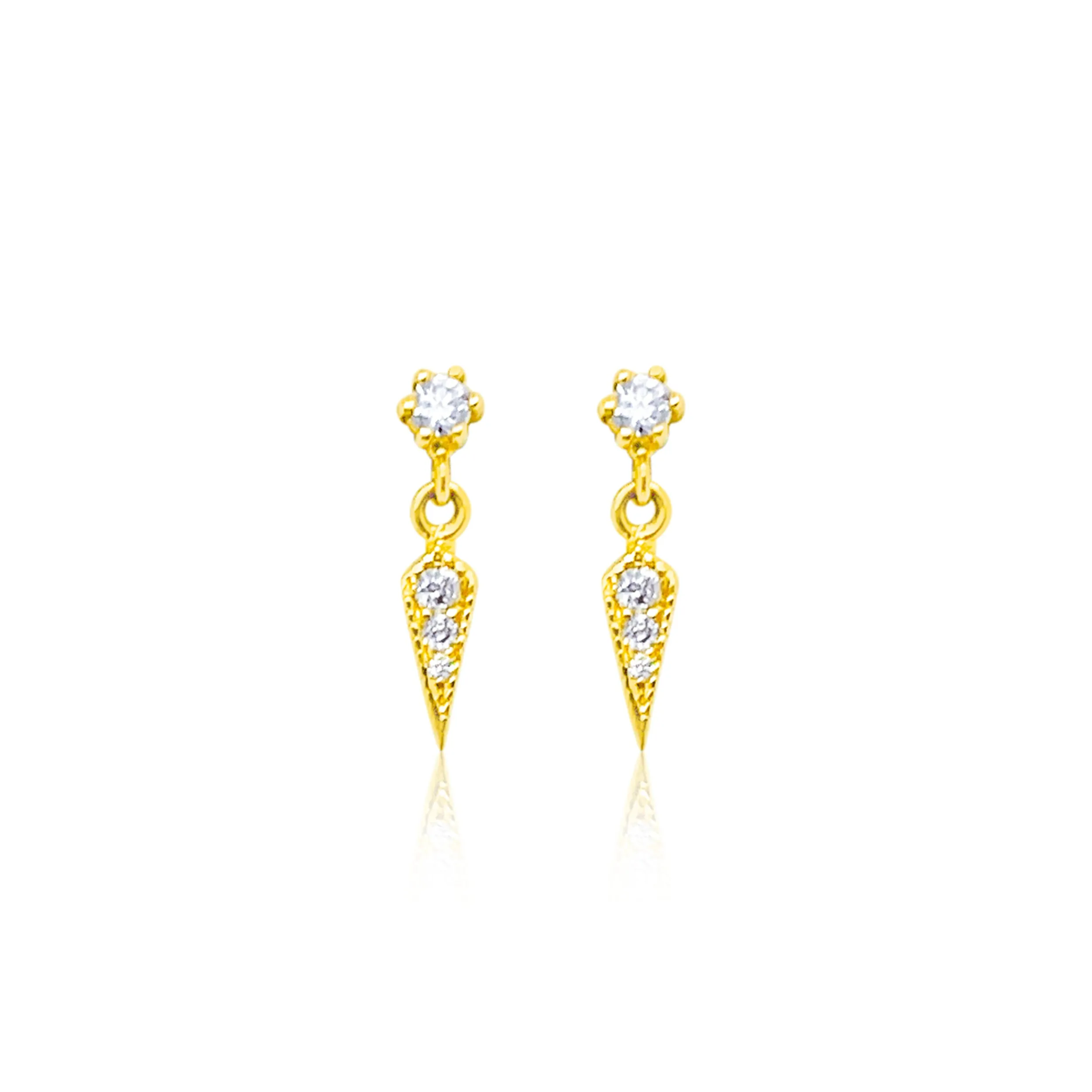 14kt Yellow Gold Spike Earrings sold by Meira T