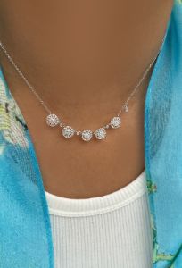 White Gold Diamond Filigree Disc Necklace- ONLINE EXCLUSIVE sold by Meira T