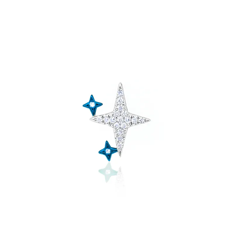 Galactic Blue Celestial Starburst Stud sold by Meira T