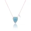 Rose Gold Aquamarine Heart Necklace sold by Meira T