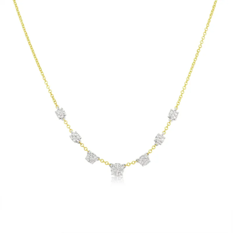 Yellow Gold 14kt Diamond Pave Layering Necklace sold by Meira T