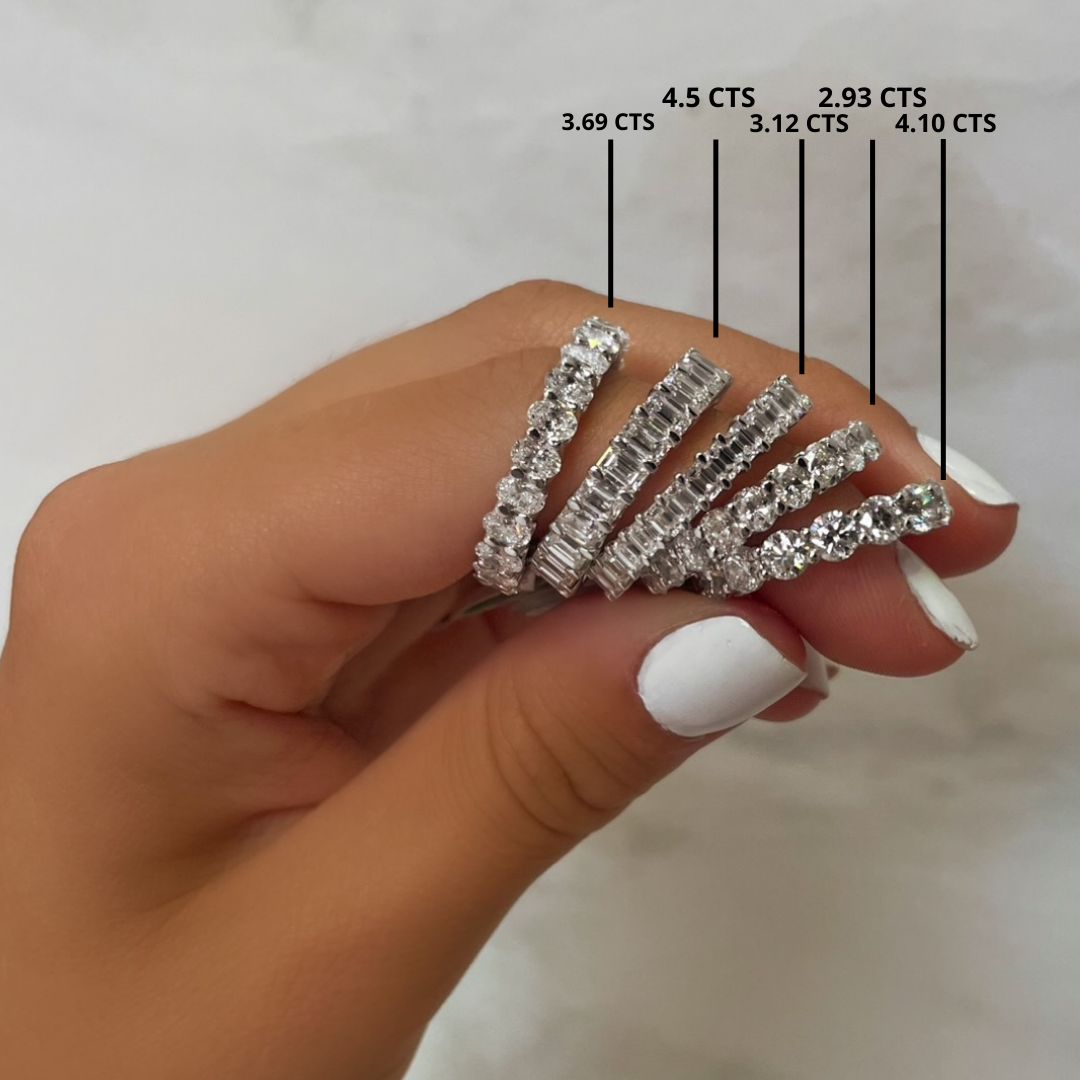 The Drop # 11 Lab Grown White Gold Oval Diamond Eternity Band 2.90 Carats sold by Meira T product image thumbnail 2