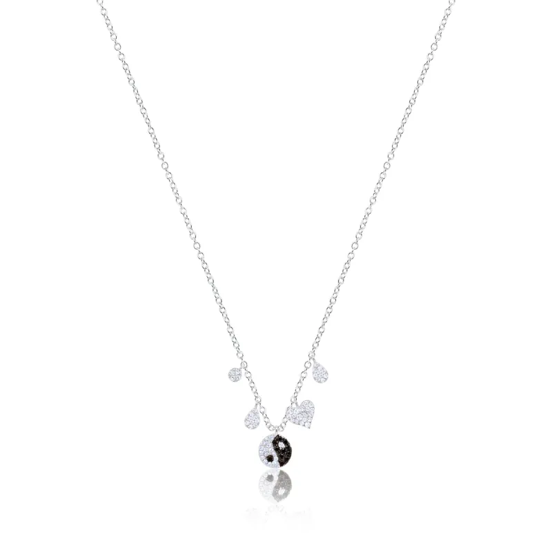 White Gold Ying Yang Diamond Necklace sold by Meira T