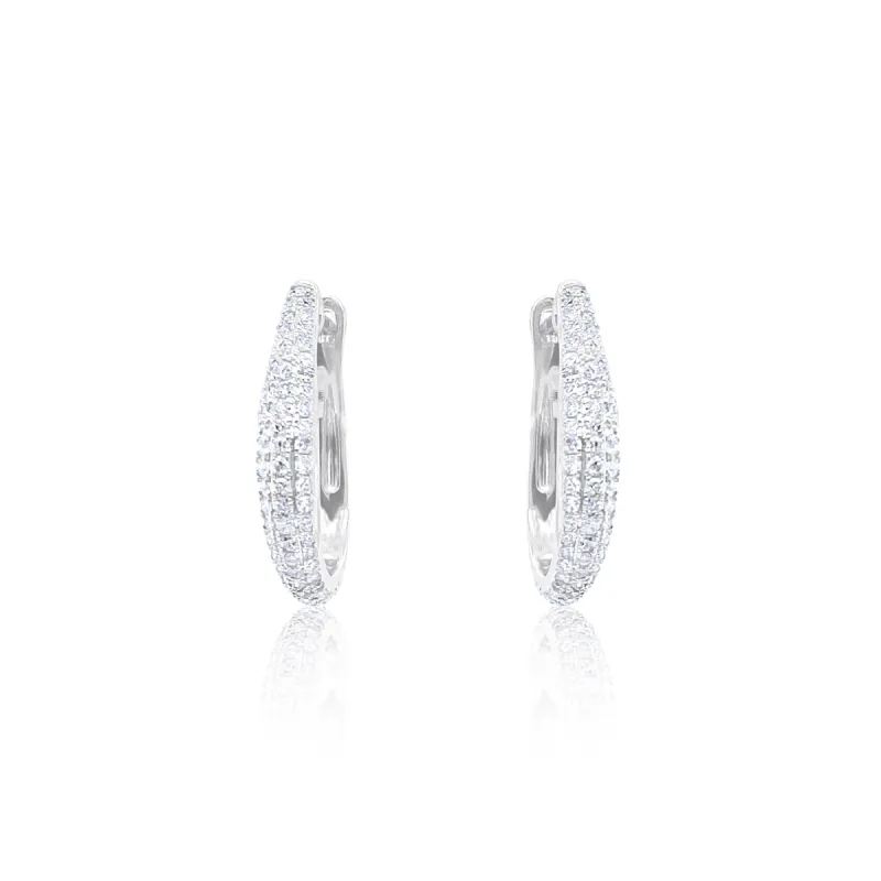 White Gold Diamond Elongated Hoops ONLINE EXCLUSIVE sold by Meira T