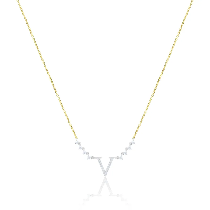 Two Tone Yellow Gold Initial Necklace sold by Meira T