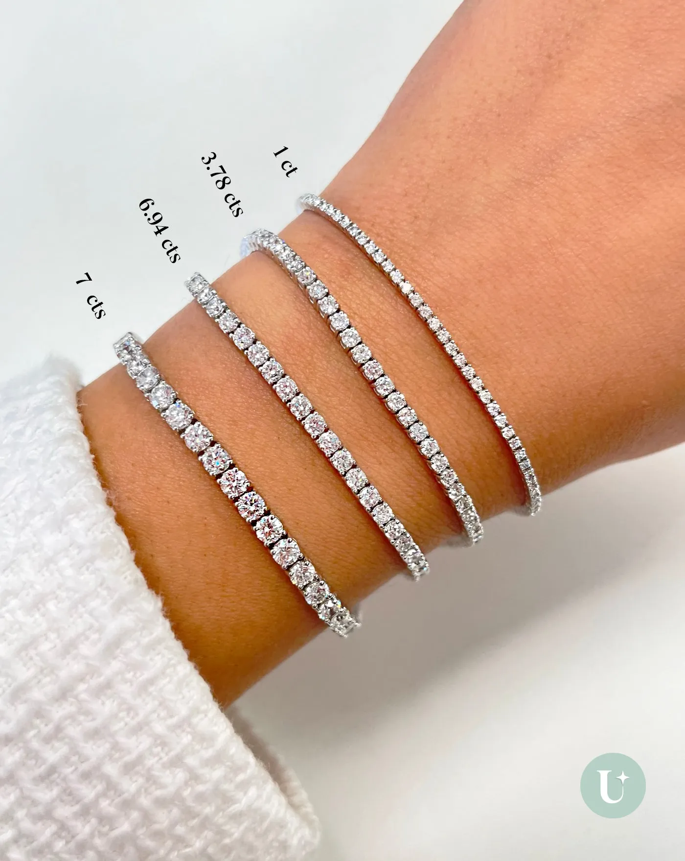 Lab Grown Tennis Bracelet | 1ct round cut sold by Meira T product image thumbnail 2