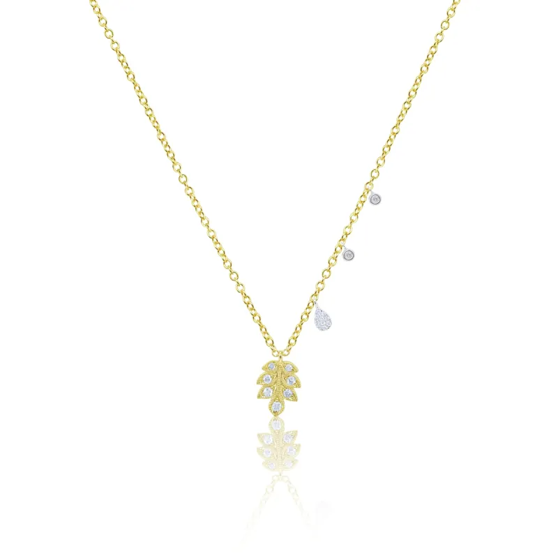 14kt Yellow Gold Leaf Necklace sold by Meira T