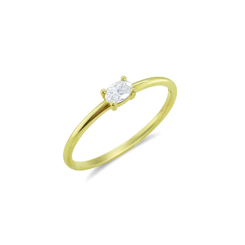 Yellow Gold Diamond Oval Band sold by Meira T