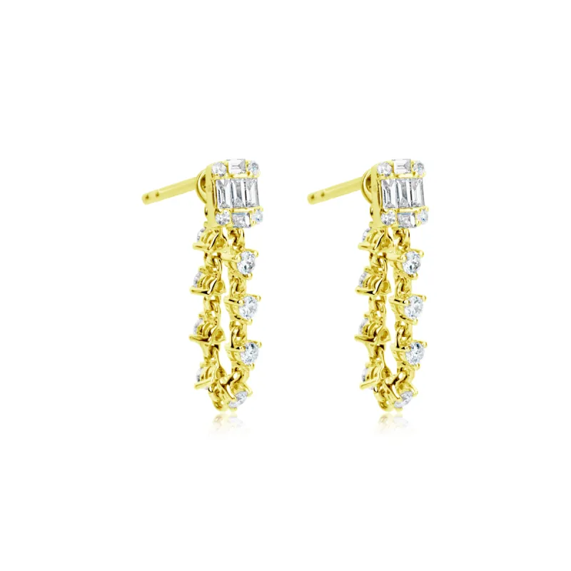 Emerald Cut Illusion Studs sold by Meira T