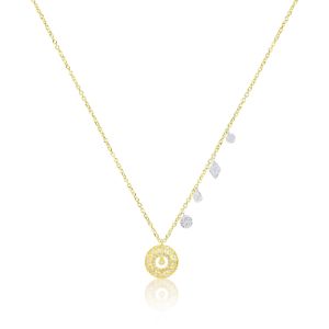Yellow Gold Filigree Diamond Disc Necklace - ONLINE EXCLUSIVE sold by Meira T