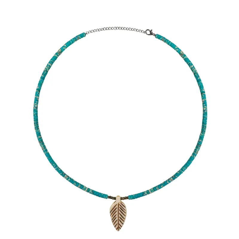 Turquoise Bead and Feather Statement Necklace- ALL NEW BOUTIQUE EXCLUSIVE sold by Meira T