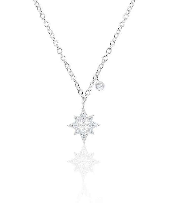 White Gold Diamond Snowflake Necklace sold by Meira T
