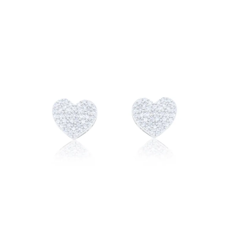 White Gold Diamond Heart Studs sold by Meira T