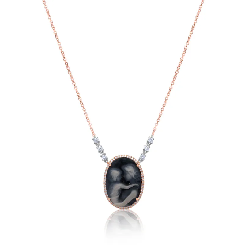 Rose Gold Mother Child Cameo Necklace sold by Meira T