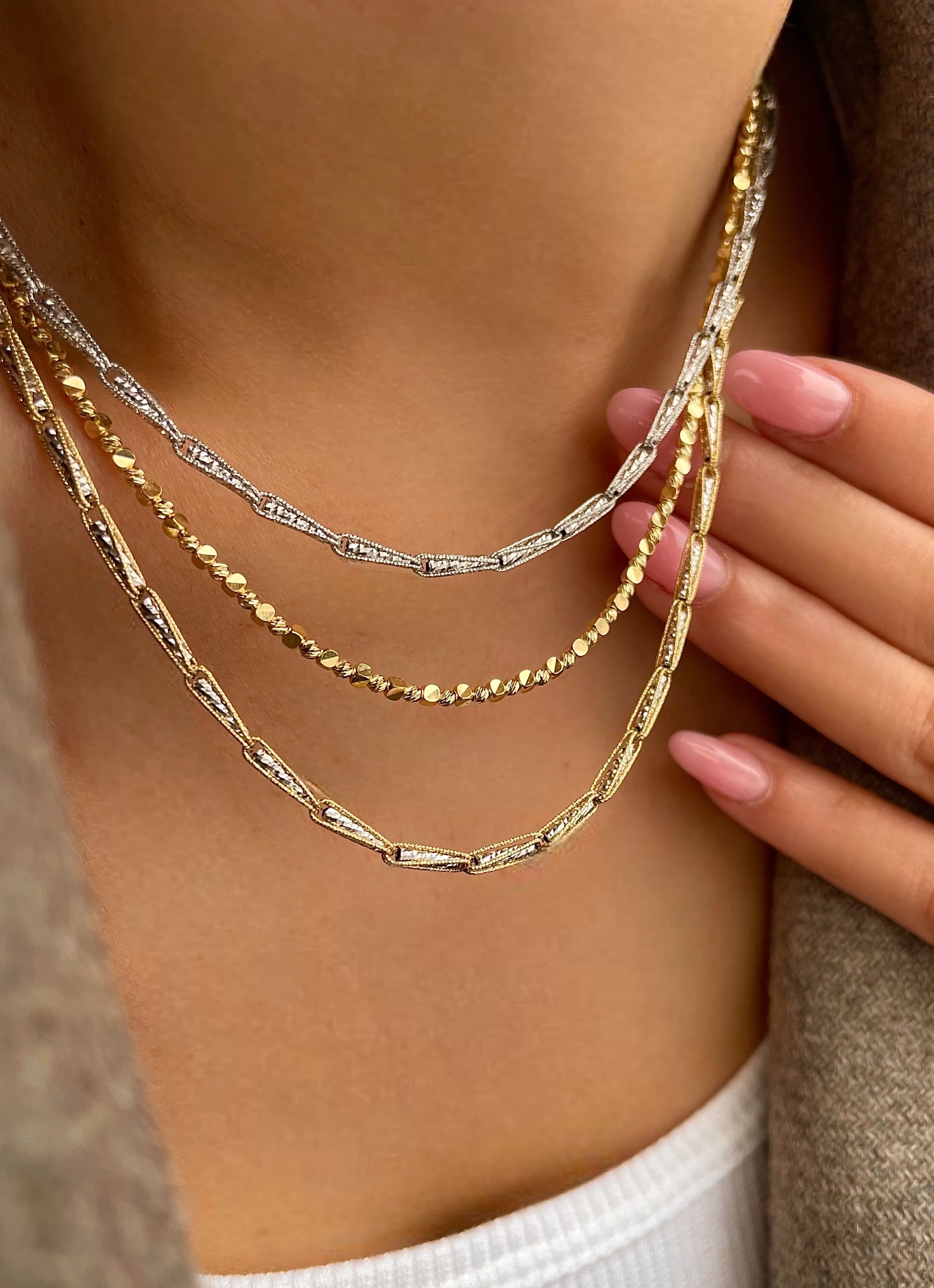 Yellow Gold Beaded Necklace sold by Meira T product image thumbnail 2