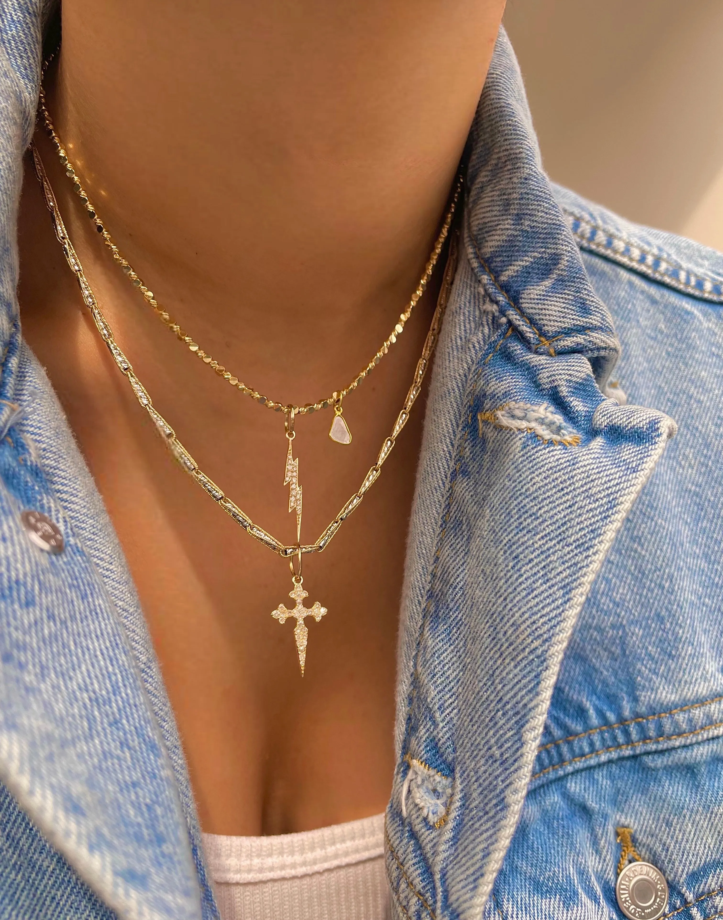 Yellow Gold Beaded Necklace sold by Meira T product image thumbnail 3