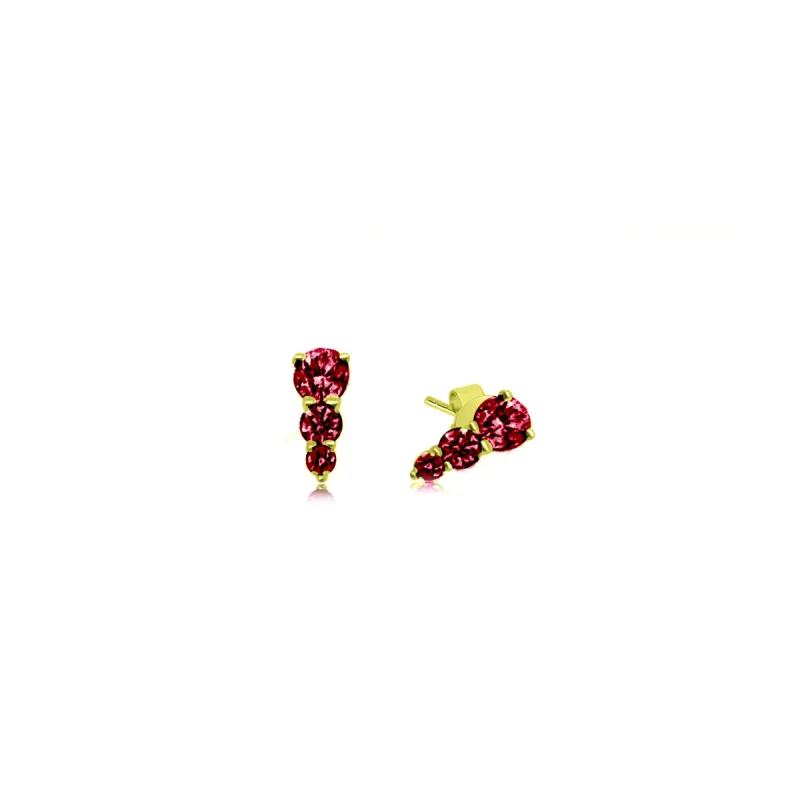 Ruby Spike Earrings White Gold sold by Meira T