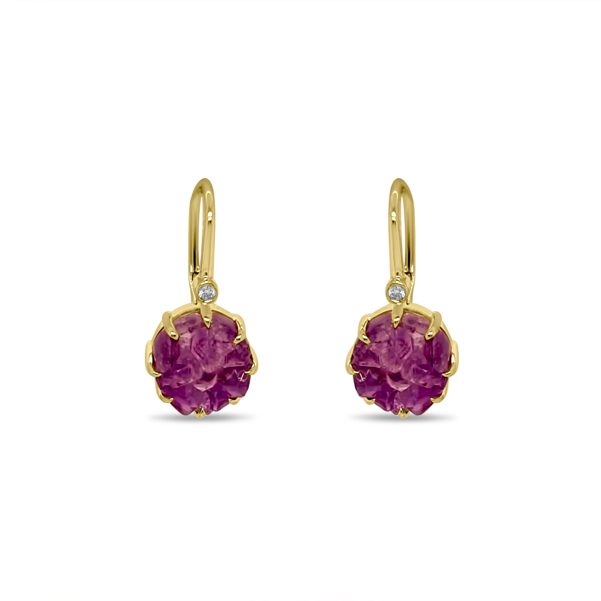 Yellow Gold Amethyst Earrings IN STOCK READY TO SHIP sold by Meira T