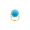 Yellow Gold Diamond Turquoise Ball Ring sold by Meira T