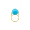 Yellow Gold Diamond Turquoise Ball Ring sold by Meira T