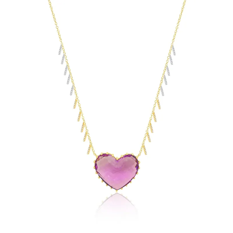 23 Carat Amethyst Heart Necklace sold by Meira T