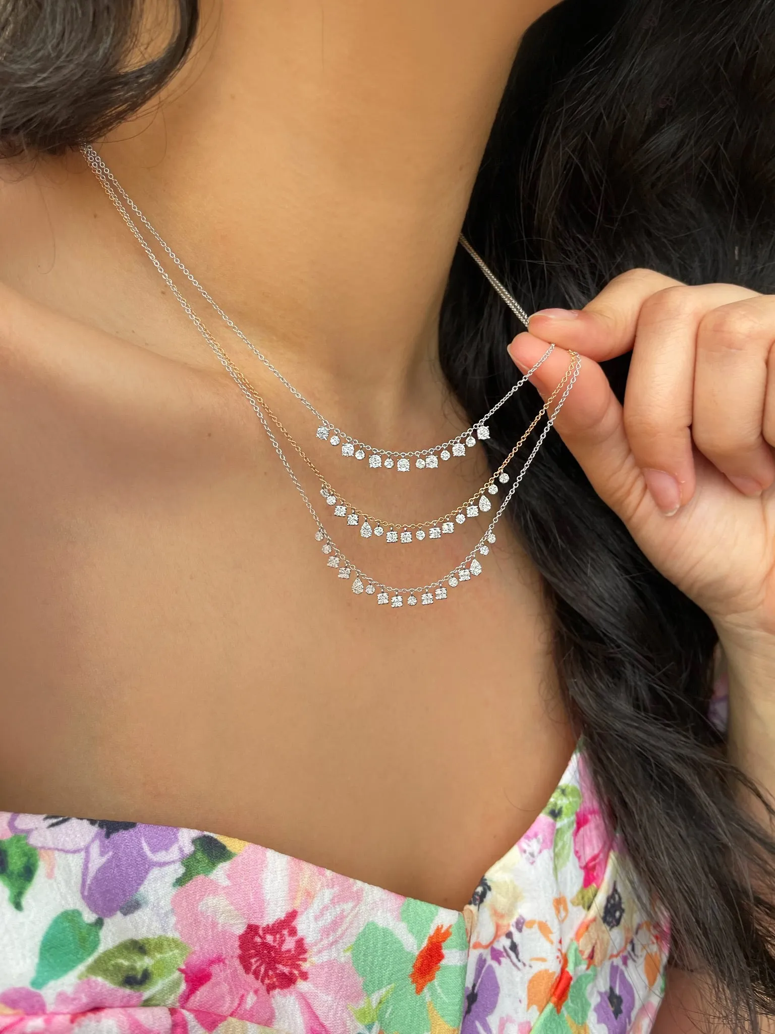 Dainty Diamond Charm Necklace sold by Meira T product image thumbnail 4