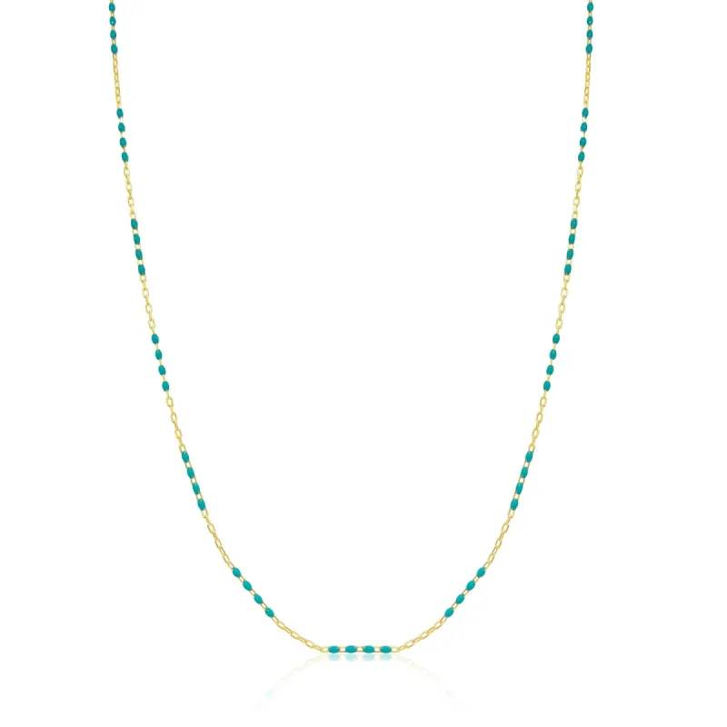 Blue Enamel and Gold Chain sold by Meira T