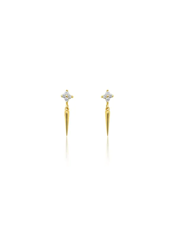 Dainty Diamond Spike Earrings sold by Meira T