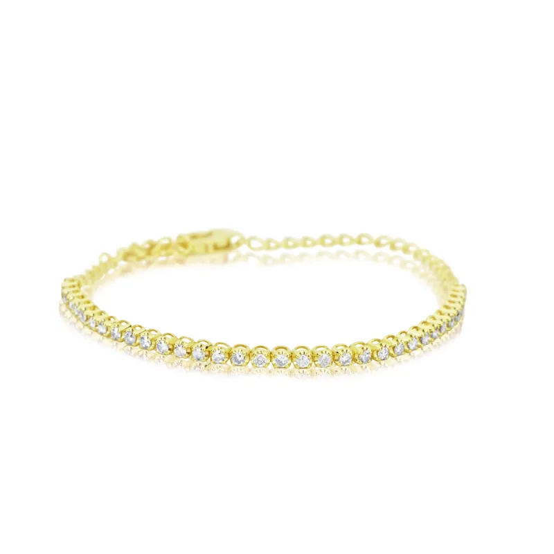 Yellow Gold Diamond Tennis Bracelet sold by Meira T