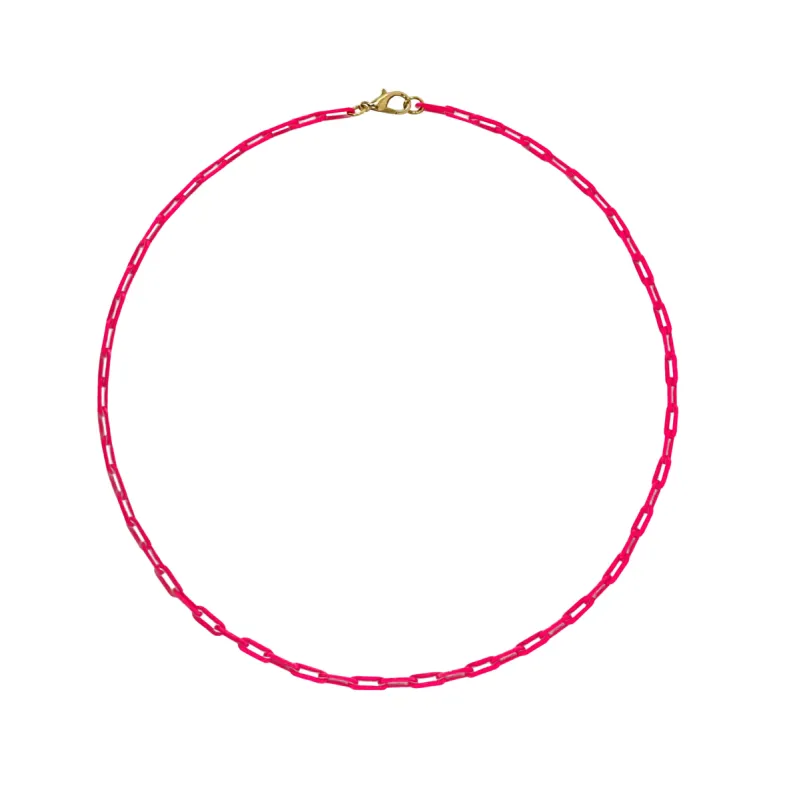 Pink Paperclip Chain Necklace sold by Meira T