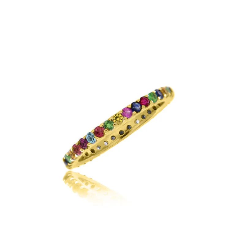 Rainbow Thin Eternity Band Yellow Gold (pre order) sold by Meira T