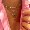 Paperclip Necklace with Diamond Heart Charm and Bezel sold by Meira T