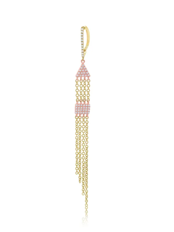 Yellow gold and Rose gold Fringe Earring (single) sold by Meira T