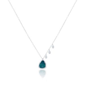 White Gold Opal Necklace sold by Meira T