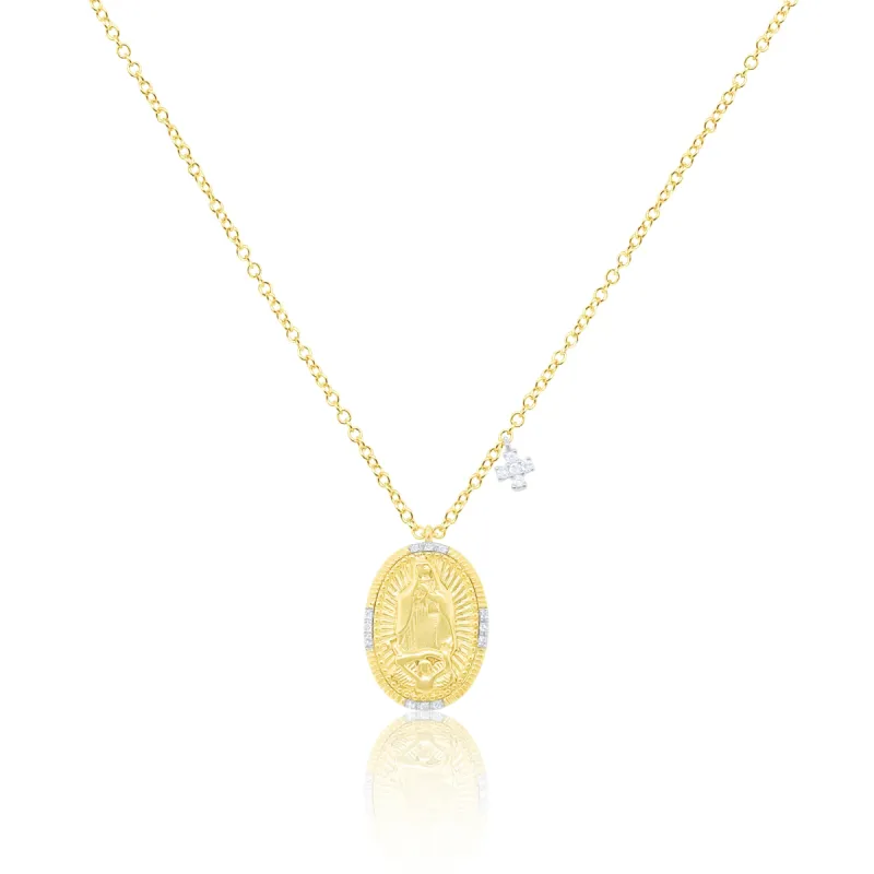 Yellow Gold Guadeloupe Necklace Diamond Cross accent sold by Meira T