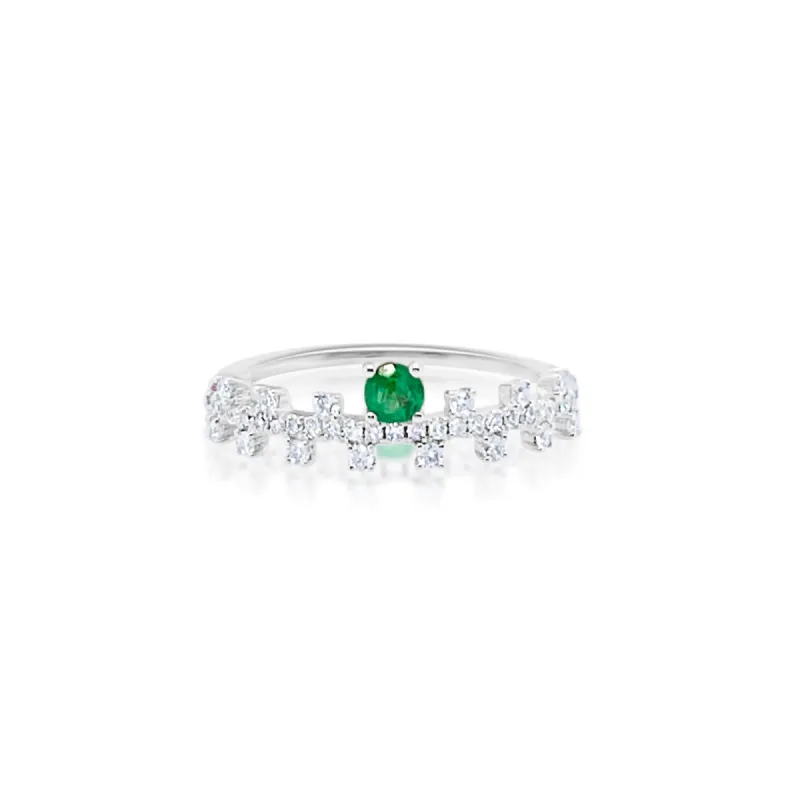 White Gold Emerald and Diamond Ring sold by Meira T