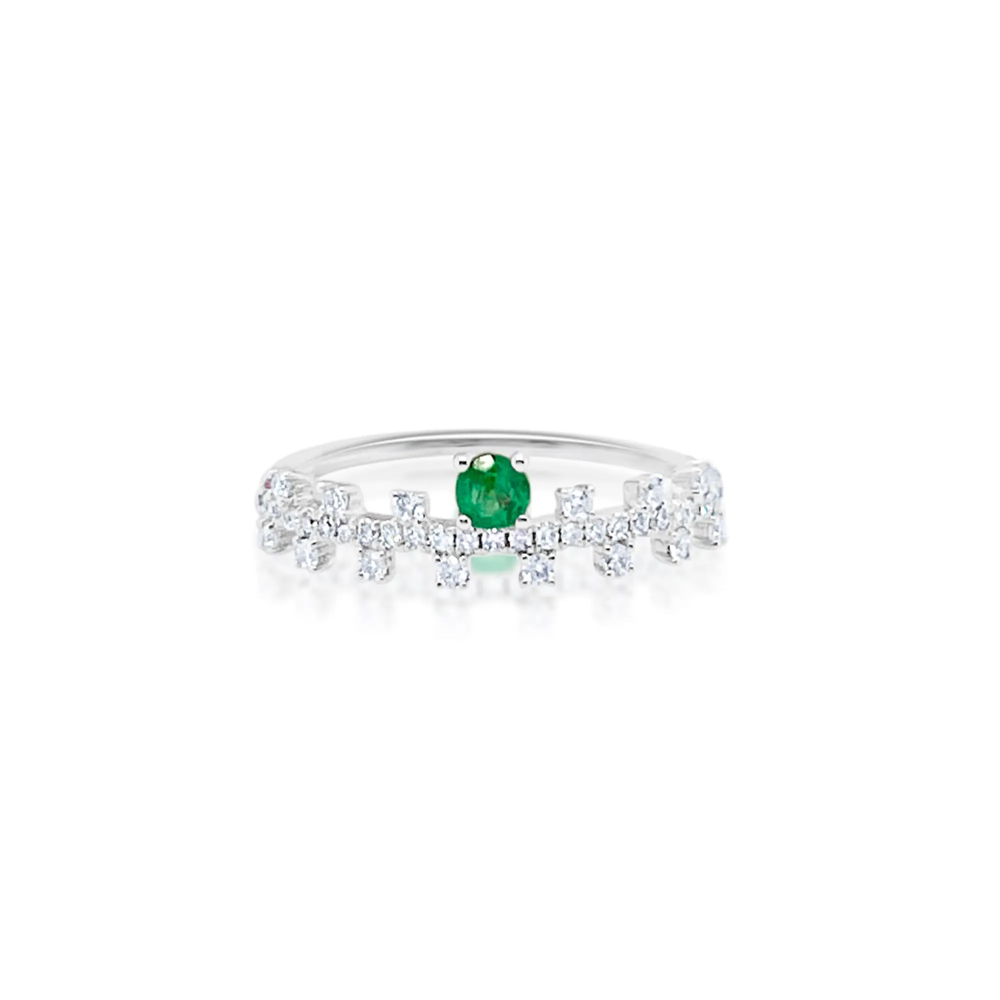 White Gold Emerald and Diamond Ring sold by Meira T