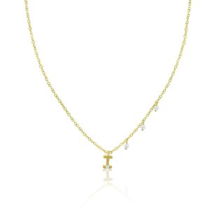 Letter I Initial Necklace 14kt Yellow Gold sold by Meira T