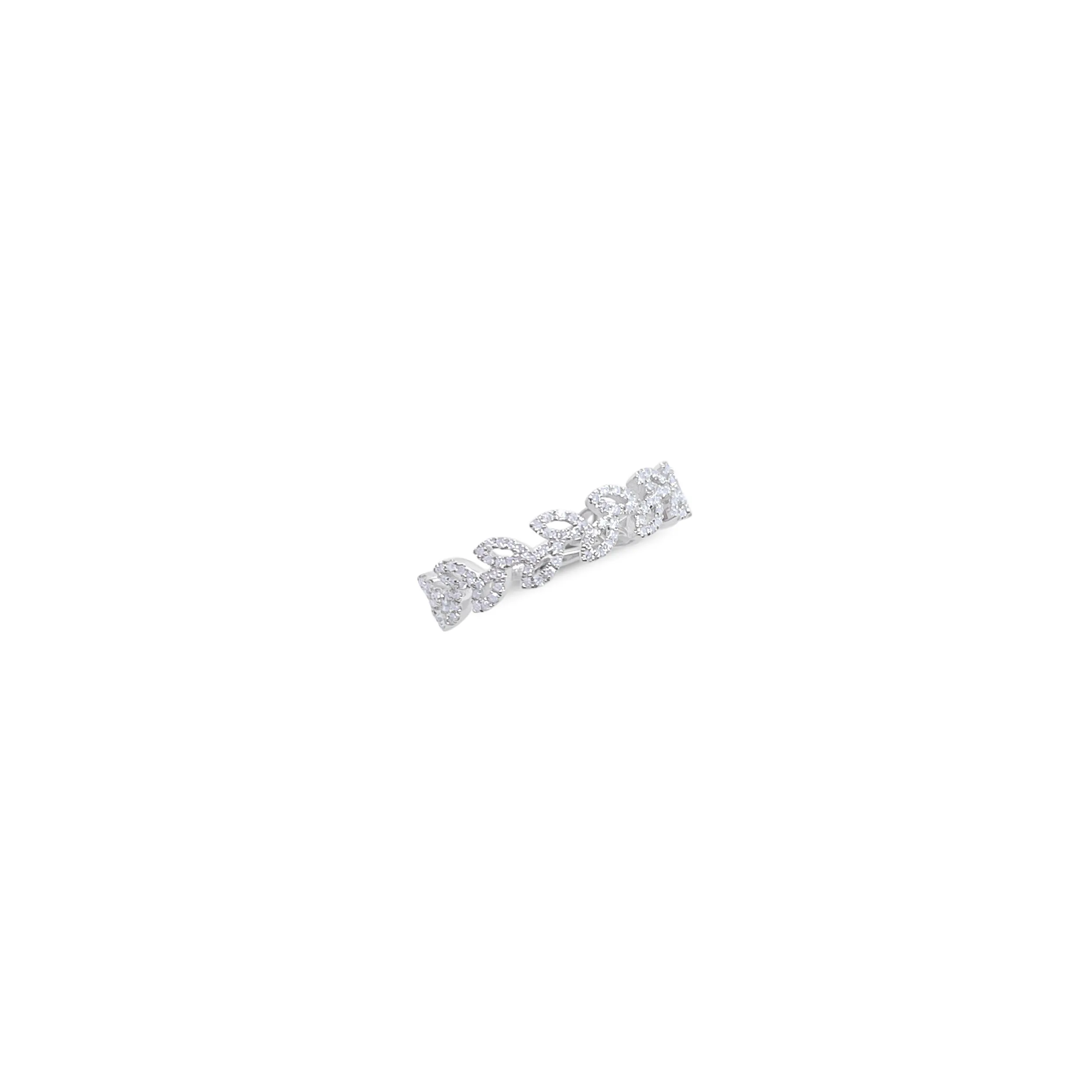 White Gold Diamond Leaf Band sold by Meira T