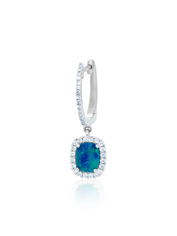 White Gold Opal Earring sold by Meira T