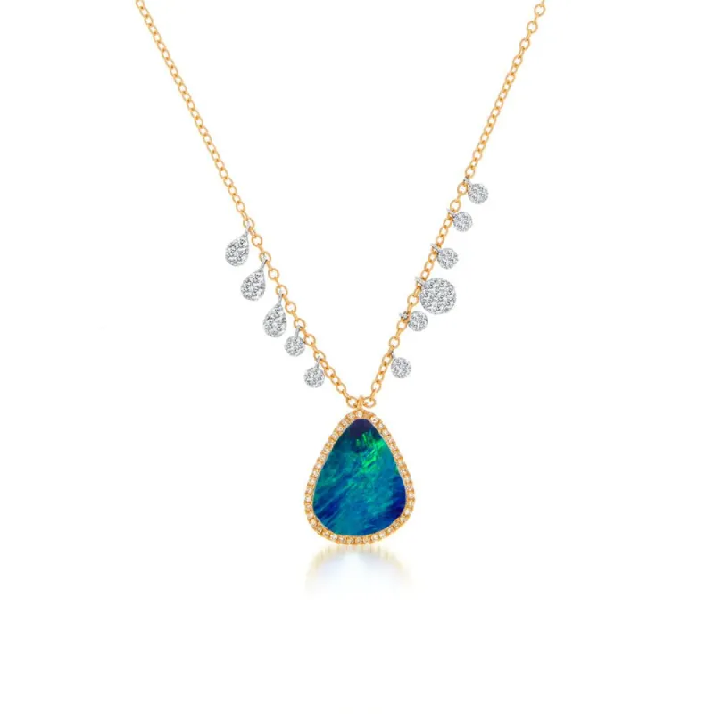 Rose Gold Opal Necklace sold by Meira T