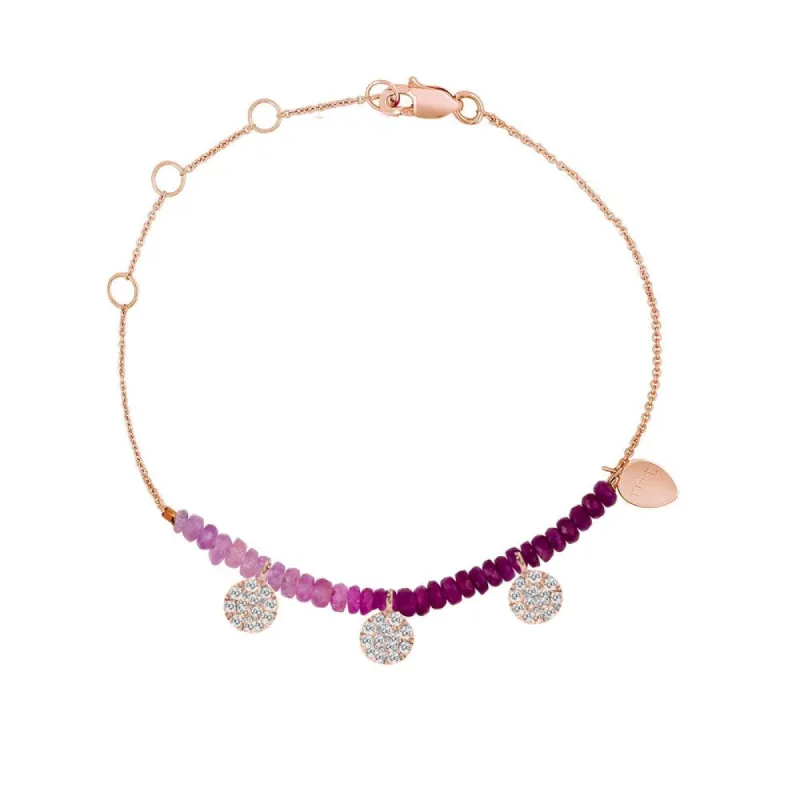 Ruby Diamond Disks Bracelet sold by Meira T