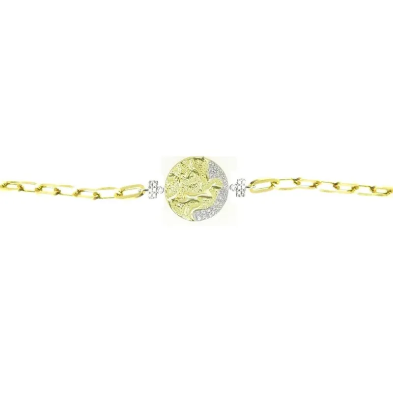 Gold Medalion Coin Bracelet sold by Meira T