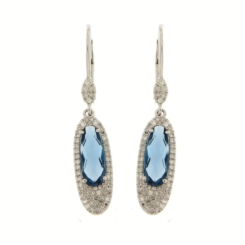Blue Sapphire Drop Earrings sold by Meira T