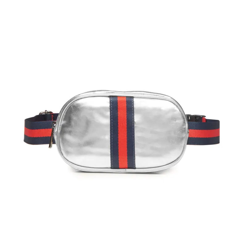 Silver Metallic Belt Bag sold by Meira T