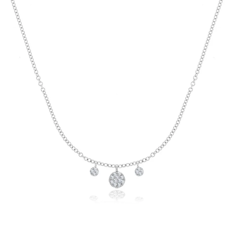 White Gold Disc Necklace sold by Meira T