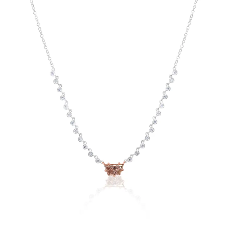 14kt White Gold Morganite and Diamond Necklace sold by Meira T